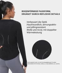 Nikcorp Ženska športna termoaktivna majica SURFEASY slim fit termo flis z zračenim materialom, dolgi rokavi, luknjice za palce, odsevni detajl XXL črna