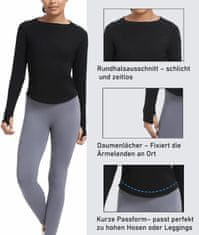 Nikcorp Ženska športna termoaktivna majica SURFEASY slim fit termo flis z zračenim materialom, dolgi rokavi, luknjice za palce, odsevni detajl XXL črna
