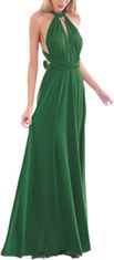 Nikcorp večerna obleka šifon halter maxi A-line, elegantna za družice, poroko, maturantski ples S, zelena