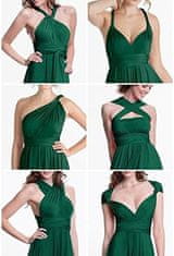 Nikcorp večerna obleka šifon halter maxi A-line, elegantna za družice, poroko, maturantski ples S, zelena