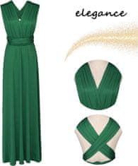 Nikcorp večerna obleka šifon halter maxi A-line, elegantna za družice, poroko, maturantski ples S, zelena