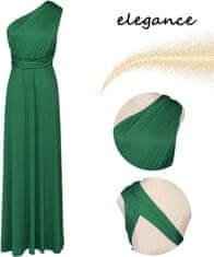 Nikcorp večerna obleka šifon halter maxi A-line, elegantna za družice, poroko, maturantski ples S, zelena