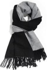 Nikcorp Dvostranski zimski šal Pashmina, mehak in topel modni dodatek, črno-siva barva, velikost 196 x 62 cm, elegantno ogrinjalo za ženske in moške, mešanica materialov, teža 300 g, idealno darilo