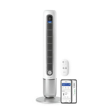 Philips Serija 7000 pametni stolpni ventilator, DC motor, aplikacijo Air+, beli (CX7550/00)