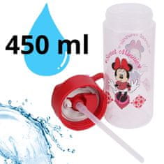 Disney DISNEY Minnie Mouse Steklenica za vodo z ustnikom in ročajem, prosojna steklenica s cevko 450 ml