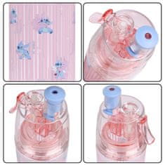 Disney DISNEY Stitch Steklenica za vodo z ustnikom in razpršilnikom, prosojna steklenica za hladne pijače 600 ml
