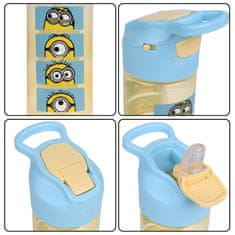 Despicable Me Minions Steklenica za vodo z ustnikom in ročajem, prosojna steklenica s cevko 450 ml