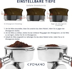 Nikcorp Distributer za kavo Premium Barista 58 mm, izravnalnik kave za espresso, nerjavno jeklo in naraven les, profesionalno orodje za enakomerno porazdelitev kave v filtru, ergonomski ročaj, preprečuje