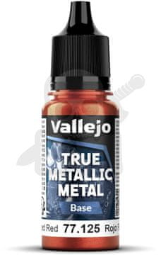 Vallejo VALL-77125 Prava kovinska kovano rdeča 18 ml