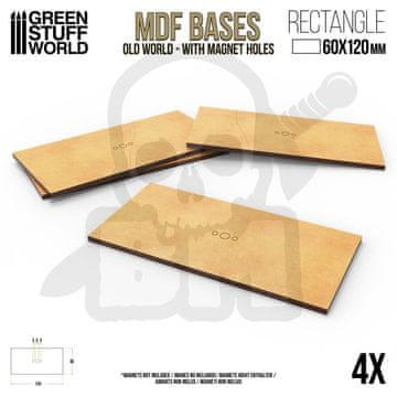 Green Stuff World GSTU518534 MDF pravokotno podnožje 60x120mm x4 Stara Š
