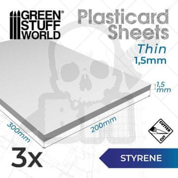 Green Stuff World GSTU527253 HIPS plastična kartica, 1,5 mm, pakiranje x3