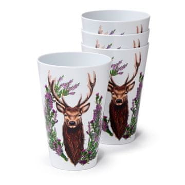 Puckator PKRPCUP04 4 skodelice za piknik 450 ml Divji jelen