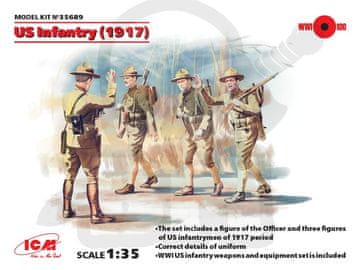 ICM ICM35689 Ameriška pehota 1917 4 figure 1:35