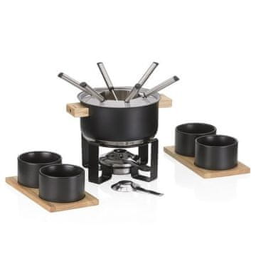 Kela Fondue KL-10068 Komplet posod za pištole nerjaveče jeklo črne barve 19,0 cm 20,0 cm 1,6 l