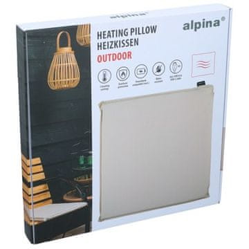 Alpina Električno ogrevana sedežna blazina ED-244061 zunanja USB ključavnica 45 x 45 cm siva