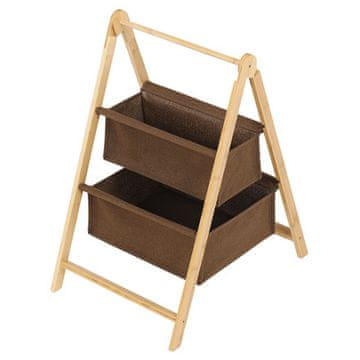 Autronic Koš za perilo - 2 kosa na bambusovem stojalu, rjava barva (DT3021 BRN)