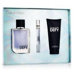 Calvin Klein Defy darilni set toaletna voda 100 ml + gel za prhanje 100 ml + toaletna voda 10 ml za moške