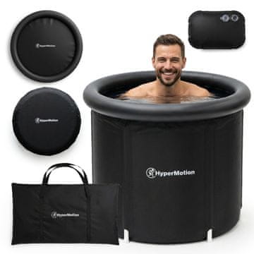 HyperMotion Zložljiva kad za zimsko kopanje, 330 l, najlon in PVC, do 160 kg, za balkon ali vrt, z izolacijskim pokrovom, UV odporna