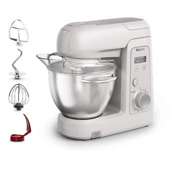 Tefal Bake Partner+ kuhinjski robot, vgrajena tehtnica, 1100 W, bež/siv (QB540BF0)