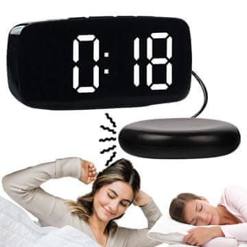 Verkgroup LCD budilka z vibracijsko ploščo za vzglavnik črna
