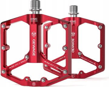 shumee Gewage aluminijasta kolesarska pedala s platformo, 3 zatesnjeni ležaji, rdeča
