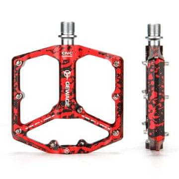 shumee Gewage aluminijasta kolesarska pedala s platformo, 3 zatesnjeni ležaji, rdeča
