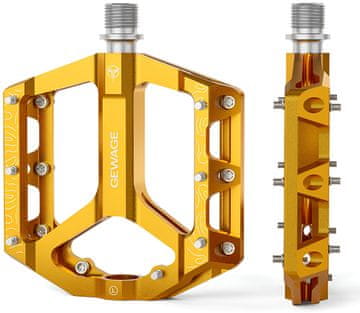 shumee Kolesarska pedala Gewage Gold Aluminum Platform 3 s 3 zatesnjenimi ležaji