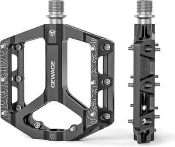 shumee Kolesarska pedala Gewage iz črnega aluminija s platformo, 3 zatesnjeni ležaji