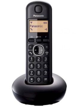 Panasonic DECT brezžični telefon, 50 telefonskih, črni (KX-TG1611FXH)