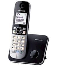 Panasonic DECT brezžični telefon, 100 telefonskih, črni (KX-TG6811FXB)