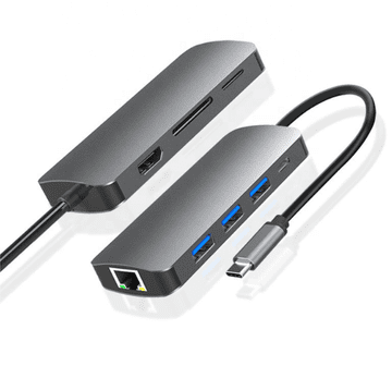 CO2 PRIKLOPNA POSTAJA HUB 8V1 USB - C HDMI 4K SD ZA MACBOOK PRO/AIR