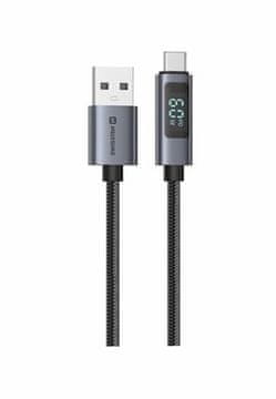 Swissten LCD kabel USB-A / USB-C 1m