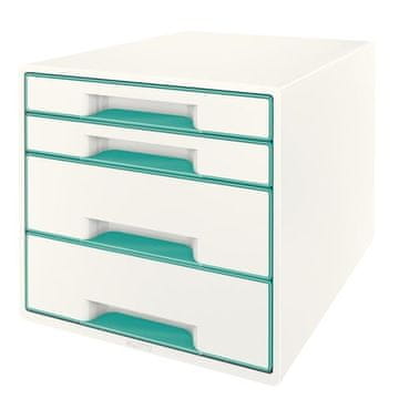 Leitz Predalnik WOW, 4 predali, bel/ledeno moder