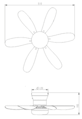 Globo stropni ventilator 510mm