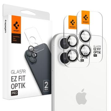 Spigen OSŁONA APARATU SPIGEN OPTIK PRO GLAS.TR EZ FIT CAMERA PROTECTOR 2-PACK IPHONE 16 / 16 PLUS CRYSTAL CLEAR