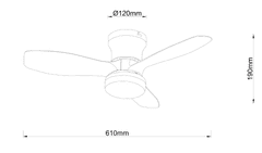 Globo stropni ventilator z nočno lučko in časovnikom fi610mm