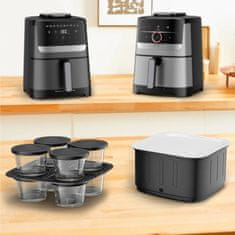 Tefal stekleni kozarci s pokrovom, združljivo z Easy Fry Silence EasyFry, 8 kosov (XA1140E2)
