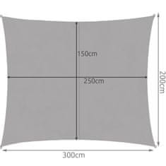 MG Sunshade Sail senčilno platno 3x2m, siva
