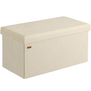 Northix Zložljiva klop bež vrvica 76x38x38cm MDF