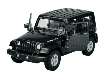 shumee WELLY 2007 JEEP WRANGLER RUBICON S STREHO ČRNA 1:34 42371