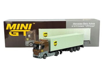 shumee MINI GT MERCEDES-BENZ ACTROS Z UPS KONTEJNEROM #705 1:64 MGT00705