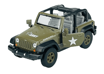 shumee WELLY JEEP WRANGLER RUBICON BREZ STREHE VOJAŠKO 1:34 42371