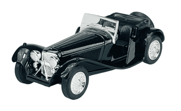 shumee WELLY OLD TIMER SS JAGUAR 100 BREZ STREHE ČRNEGA 1:34 98876