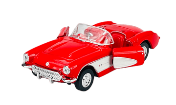 shumee WELLY OLD TIMER 1957 CHEVROLET CORVETTE BREZ STREHE RDEČA 1:34 42360