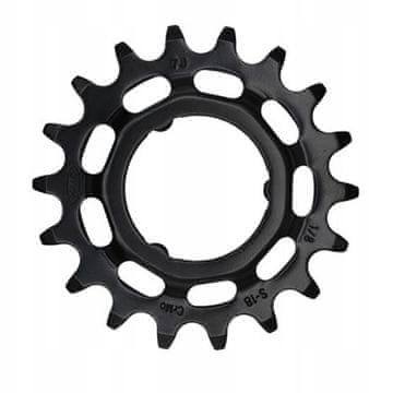 KMC Verižnik KMC 18T 1/2x1/8 Shimano Singlespeed CroMo za električno kolo, črne barve