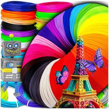 shumee NADOMESTNI FILAMENT PLA ZA 3D TISKALNIK, BARVE 20 BARV 5X20 100M