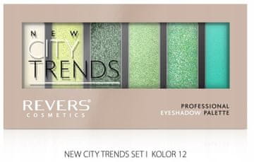 REVERS Paleta senčil za oči Revers City Trends, 12, 6 barv, mat in biserna