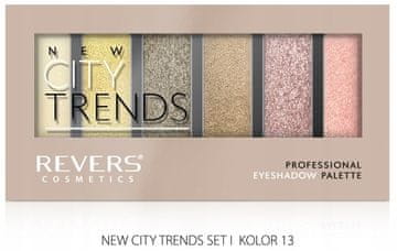 REVERS Paleta senčil za oči Revers City Trends 13, 6 barv, mat in biserna