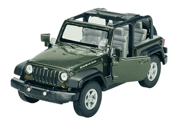 shumee WELLY JEEP WRANGLER RUBICON BREZ STREHE ZELEN 1:34 42371