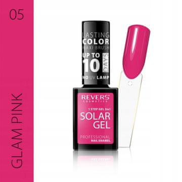 REVERS Revers Solar Gel lak za nohte Glam Pink 05, 12 ml, gel učinek